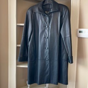 Black leather stroller